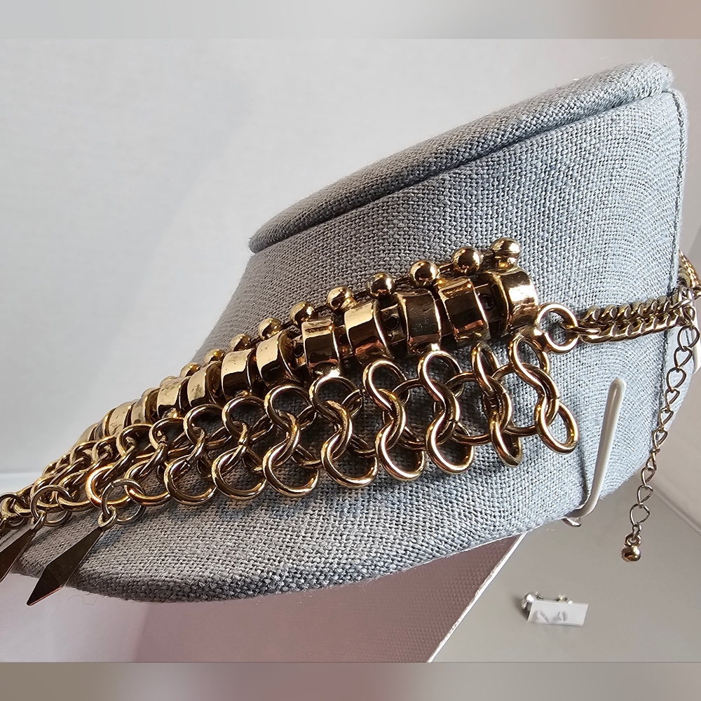 [Statement Necklace] Gold Multi Layered Metalic B… - image 5